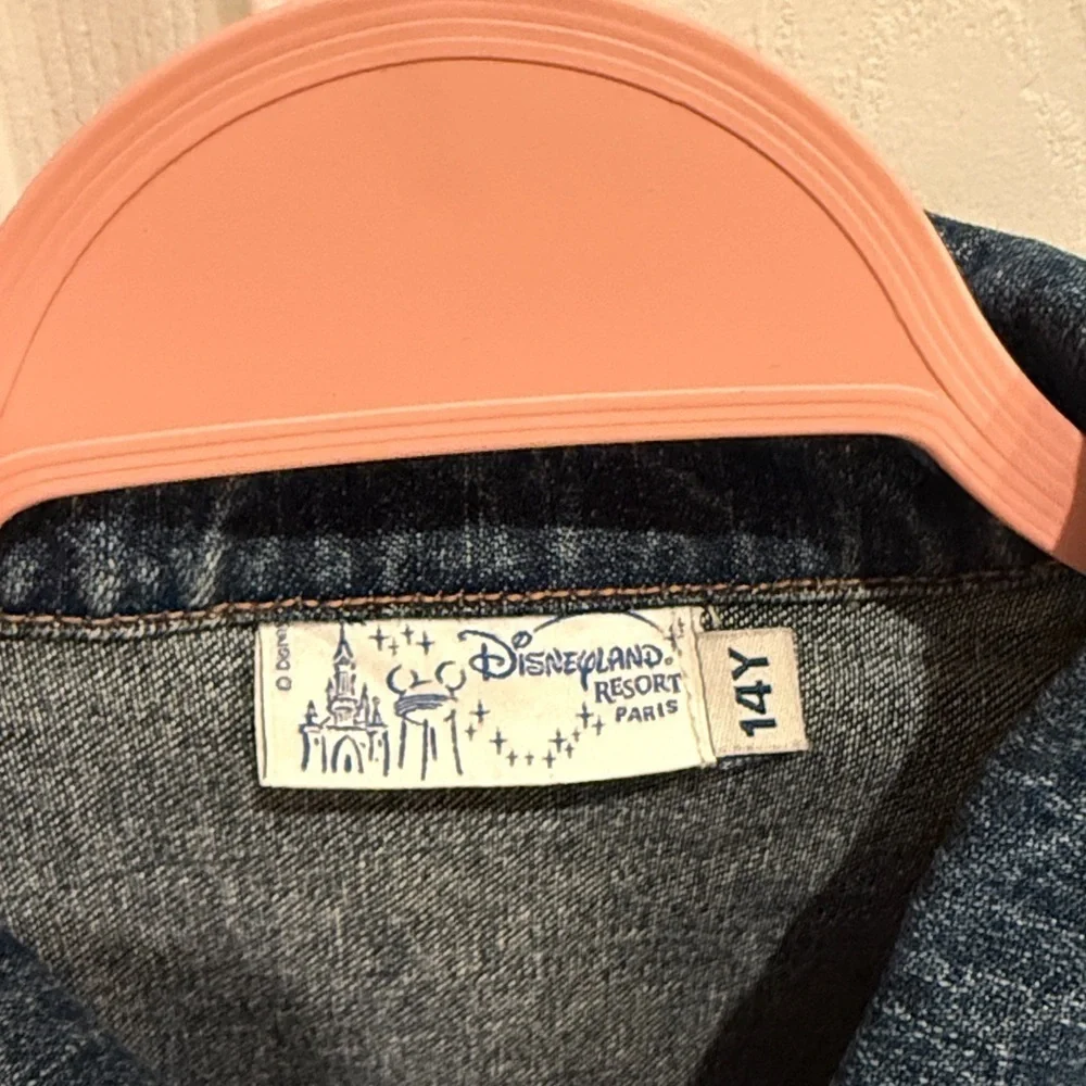 DISNEYLAND VINTAGE PARIS PARKS Official Patchwork Denim Jacket Mickey Girls 14